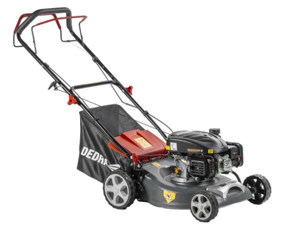 Kosiarka spalinowa z napędem DEDRA DED8720-43L 43 cm 139 cc Loncin 2,4 kW kosz wyrzut mulczowanie stalowa obudowa